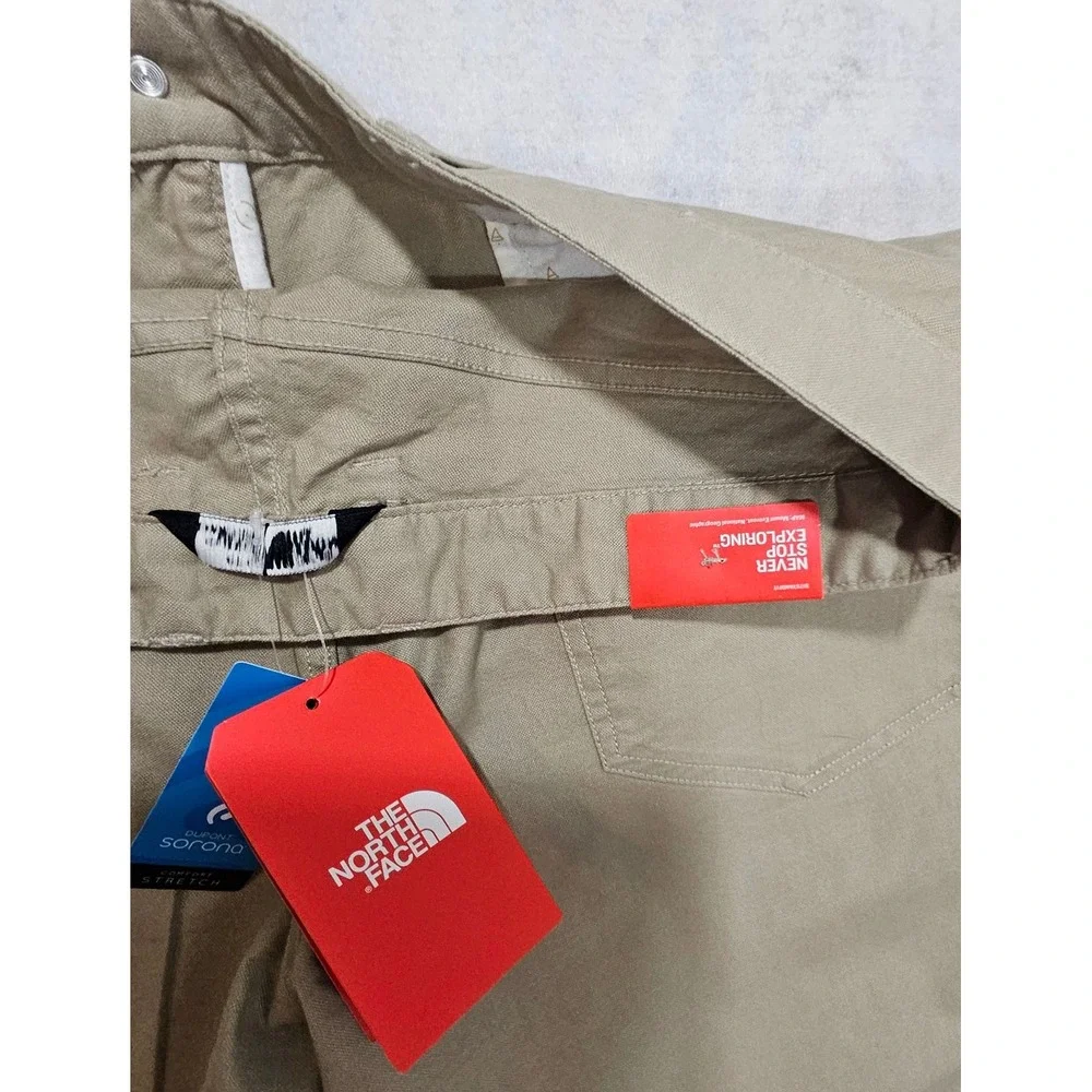 The North Face Motion Pants Men 36 X 33 NEW Standard Fit Stretch Khaki Beige